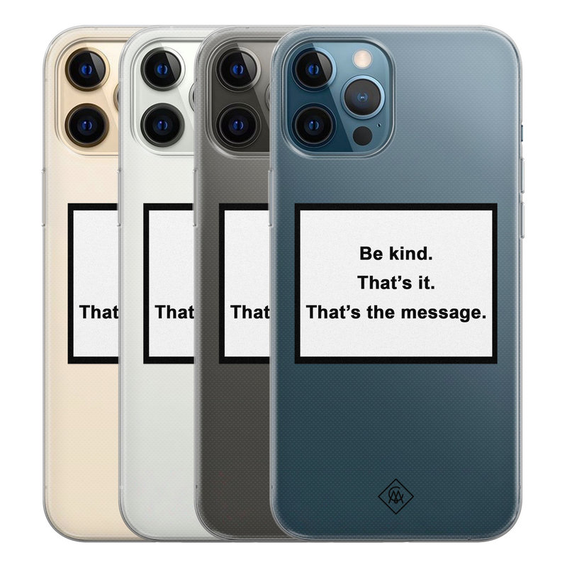 Casimoda iPhone 12 Pro Max transparant hoesje - Be kind