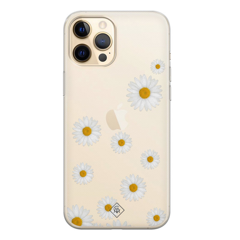 Casimoda iPhone 12 Pro Max transparant hoesje - Daisies