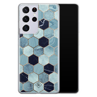 Casimoda Samsung Galaxy S21 Ultra siliconen hoesje - Blue cubes