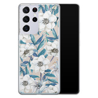 Casimoda Samsung Galaxy S21 Ultra siliconen telefoonhoesje - Touch of flowers