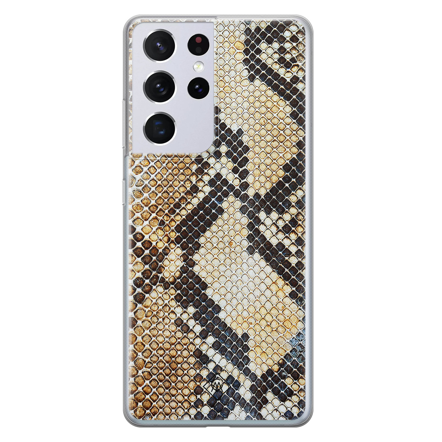 Samsung Galaxy S21 Ultra siliconen hoesje - Golden snake