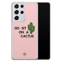 Casimoda Samsung Galaxy S21 Ultra siliconen hoesje - Go sit on a cactus