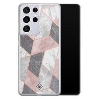 Casimoda Samsung Galaxy S21 Ultra siliconen telefoonhoesje - Stone grid