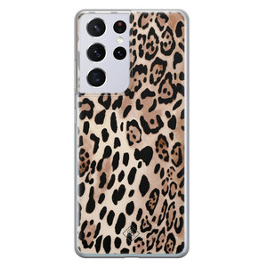 Casimoda Samsung Galaxy S21 Ultra siliconen hoesje - Golden wildcat