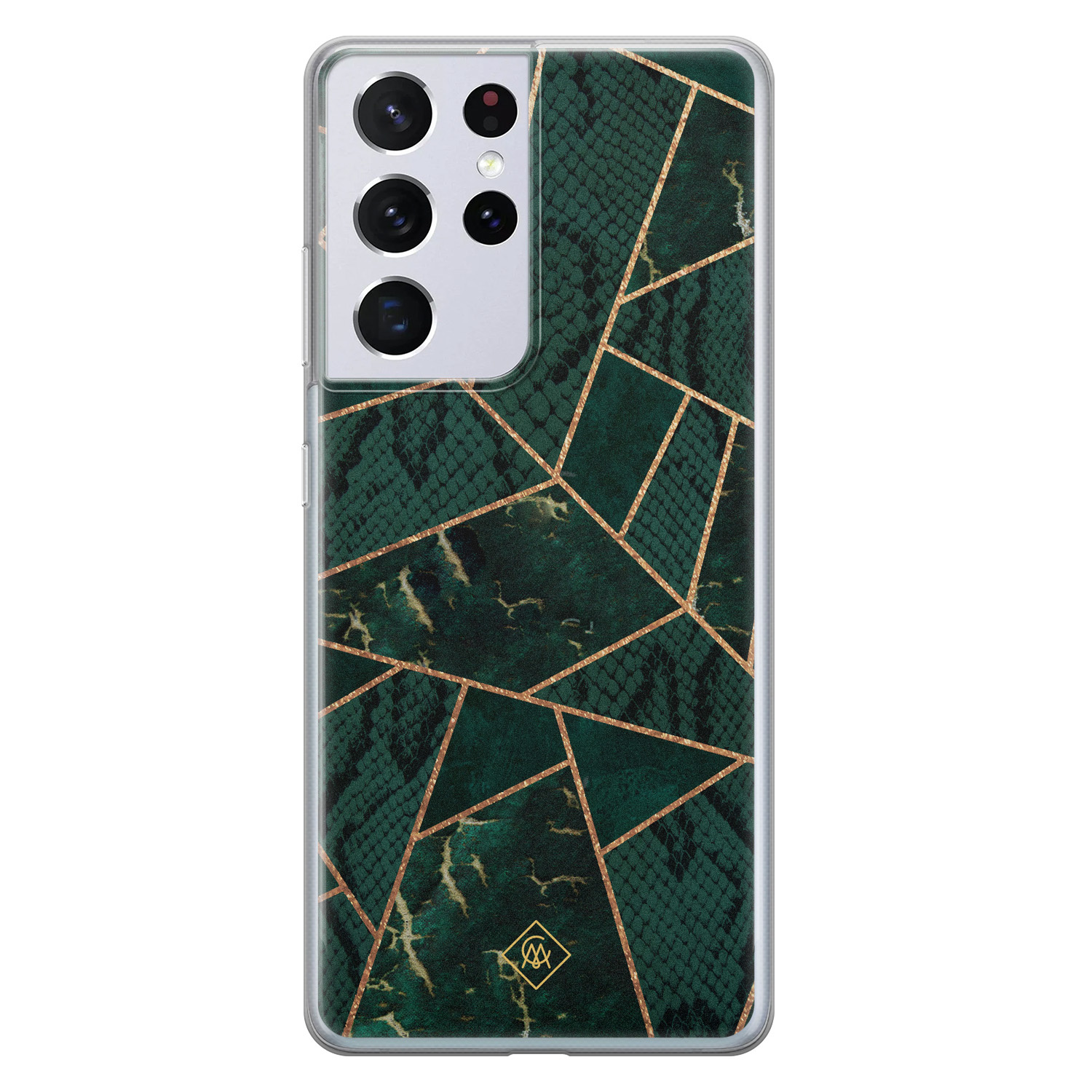Samsung Galaxy S21 Ultra siliconen hoesje Abstract groen
