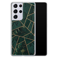 Casimoda Samsung Galaxy S21 Ultra siliconen hoesje - Abstract groen