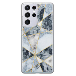 Casimoda Samsung Galaxy S21 Ultra siliconen hoesje - Marmer blauw Casimoda Samsung Galaxy S21 Ultra siliconen hoesje - Marmer blauw