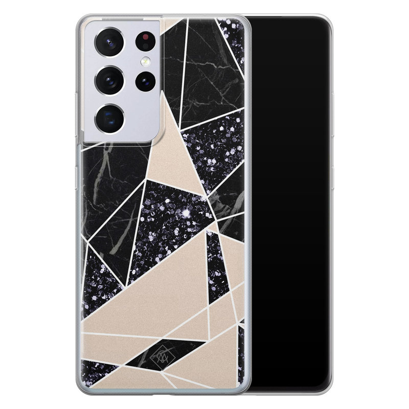 Casimoda Samsung Galaxy S21 Ultra siliconen telefoonhoesje - Abstract painted