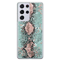 Casimoda Samsung Galaxy S21 Ultra siliconen hoesje - Snake pastel