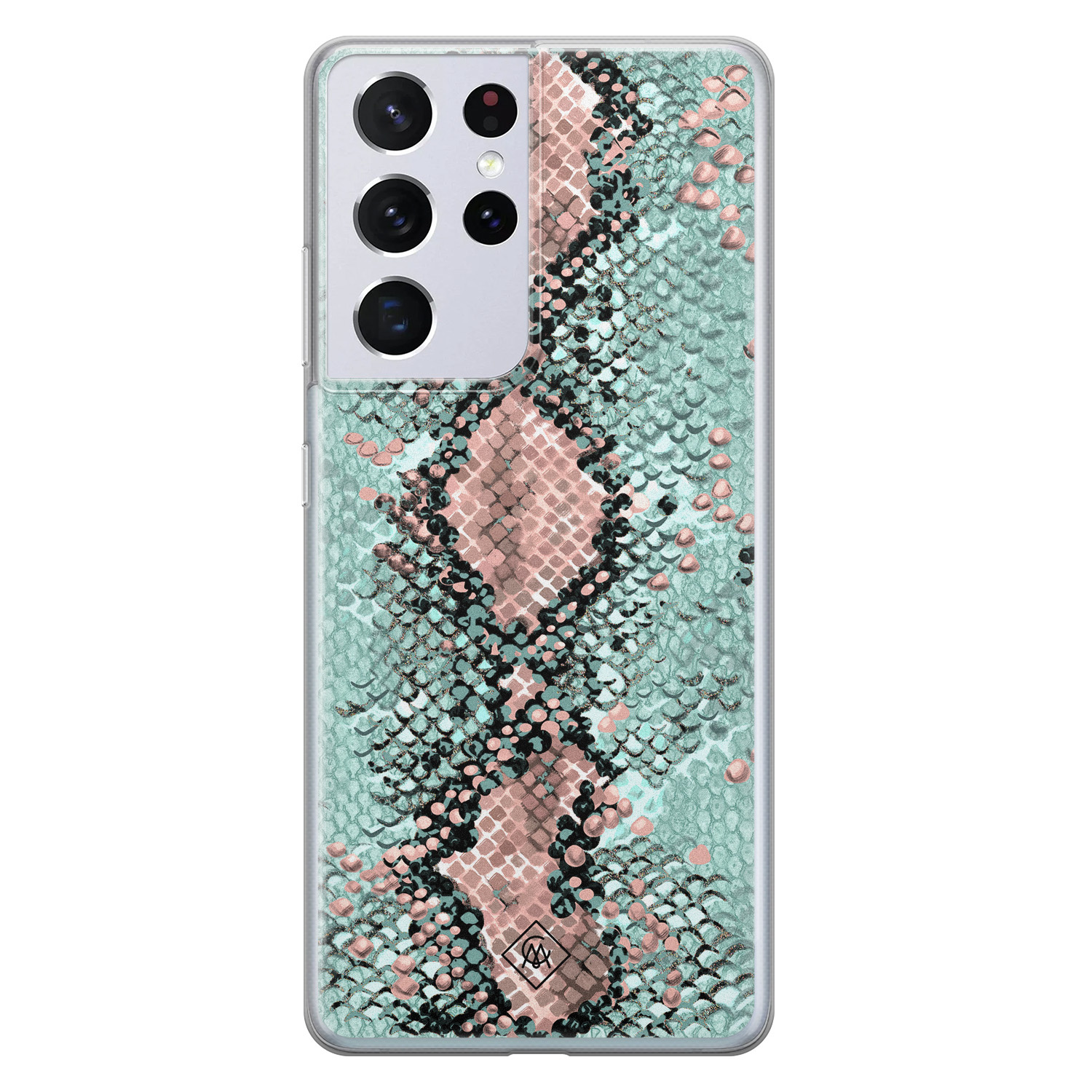 Samsung Galaxy S21 Ultra siliconen hoesje - Snake pastel