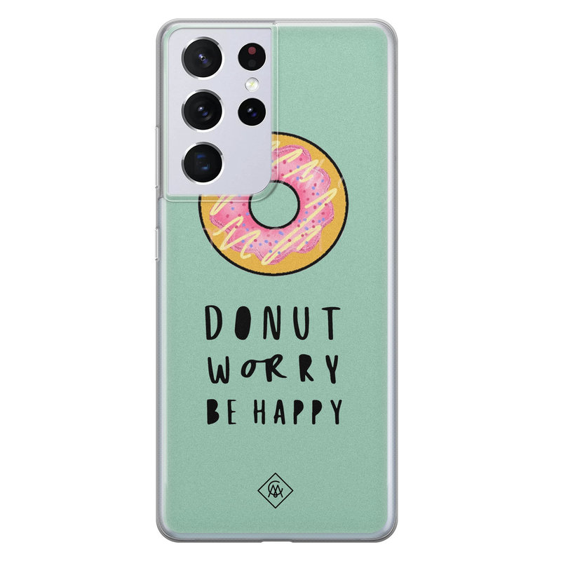 Casimoda Samsung Galaxy S21 Ultra siliconen hoesje - Donut worry