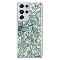 Casimoda Samsung Galaxy S21 Ultra siliconen hoesje - Mandala blauw