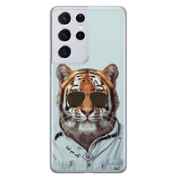 Casimoda Samsung Galaxy S21 Ultra siliconen hoesje - Tijger wild