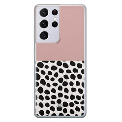 Casimoda Samsung Galaxy S21 Ultra siliconen hoesje - Pink dots