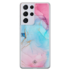 Casimoda Samsung Galaxy S21 Ultra siliconen hoesje - Marble colorbomb Casimoda Samsung Galaxy S21 Ultra siliconen hoesje - Marble colorbomb