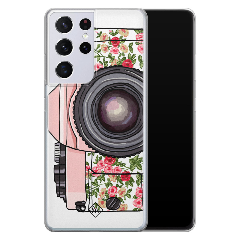 Casimoda Samsung Galaxy S21 Ultra siliconen telefoonhoesje - Hippie camera