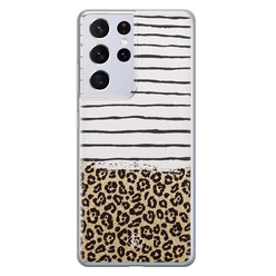 Casimoda Samsung Galaxy S21 Ultra siliconen hoesje - Leopard lines