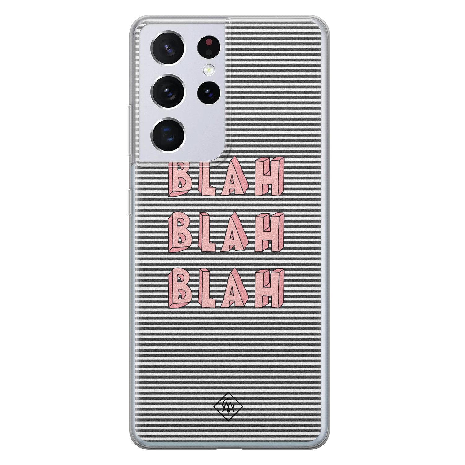 Samsung Galaxy S21 Ultra siliconen telefoonhoesje Blah blah blah