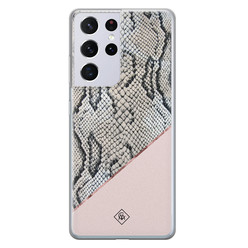 Casimoda Samsung Galaxy S21 Ultra siliconen hoesje - Snake print Casimoda Samsung Galaxy S21 Ultra siliconen hoesje - Snake print