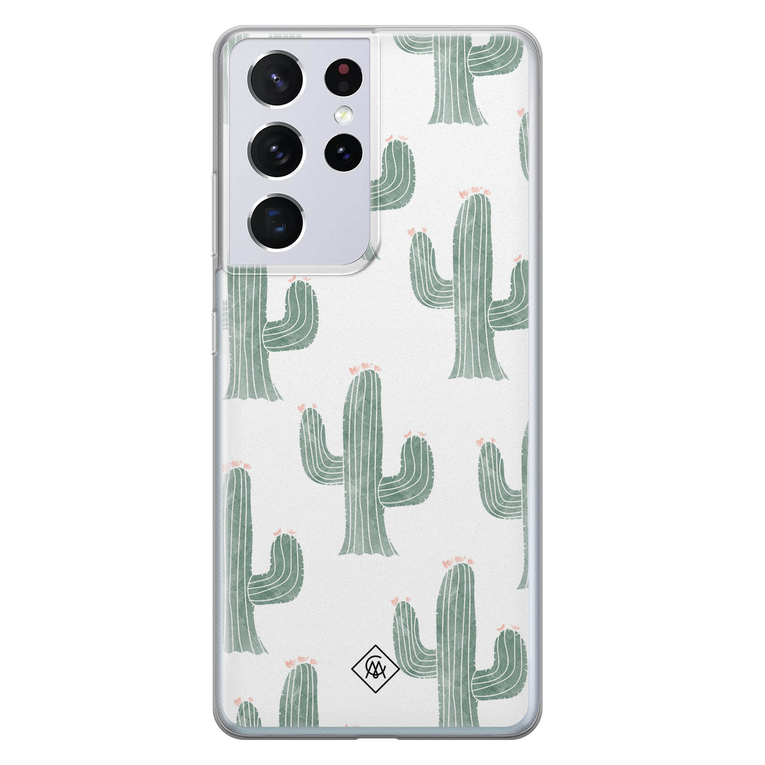 Samsung Galaxy S21 Ultra siliconen telefoonhoesje - Cactus print