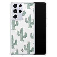 Casimoda Samsung Galaxy S21 Ultra siliconen telefoonhoesje - Cactus print