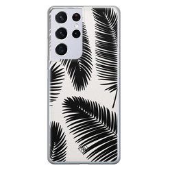 Casimoda Samsung Galaxy S21 Ultra siliconen hoesje - Palm leaves silhouette