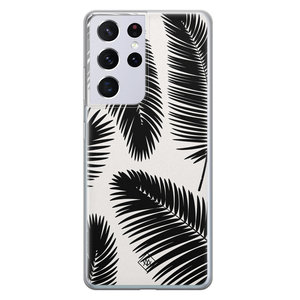Casimoda Samsung Galaxy S21 Ultra siliconen telefoonhoesje - Palm leaves silhouette