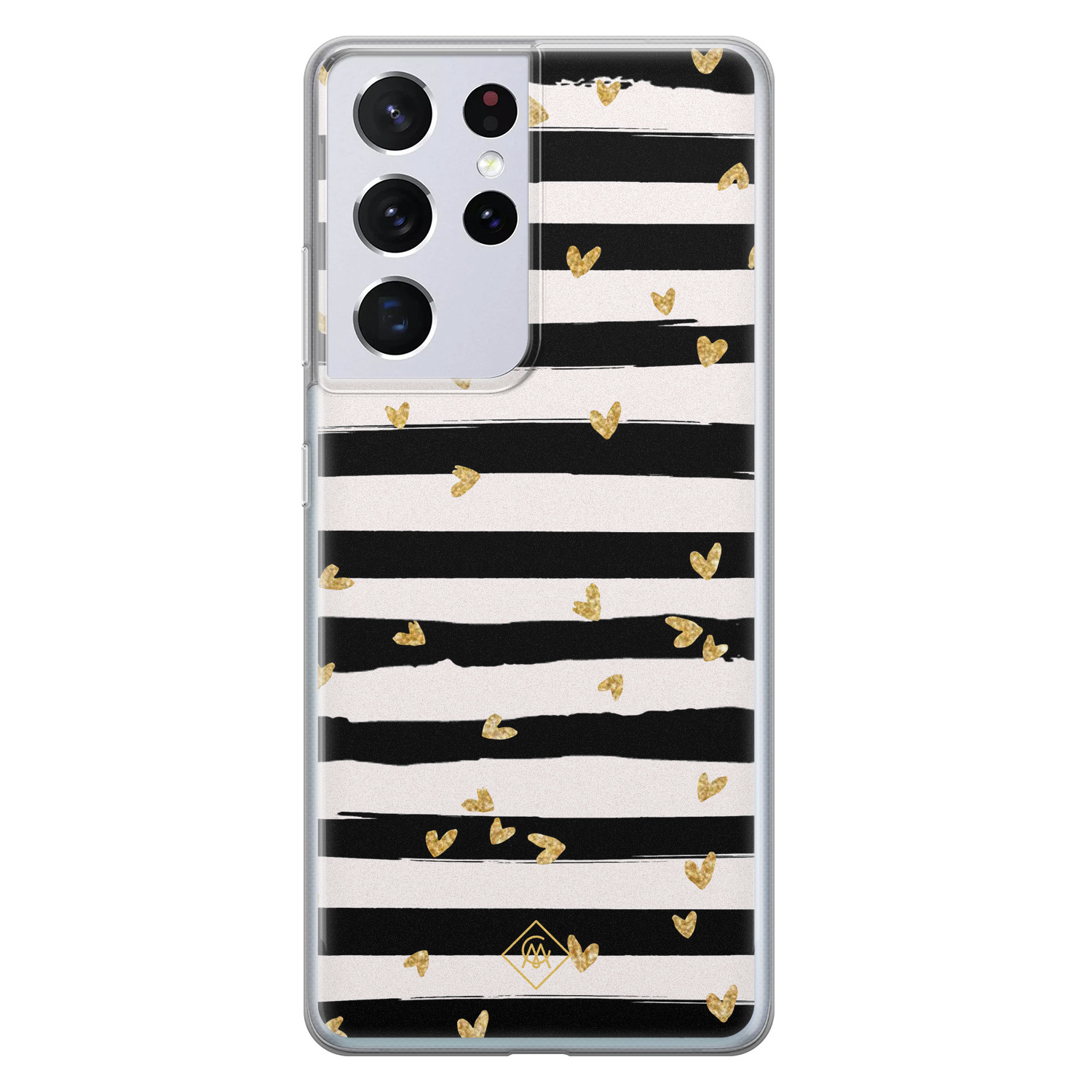 Samsung Galaxy S21 Ultra siliconen telefoonhoesje Hart streepjes
