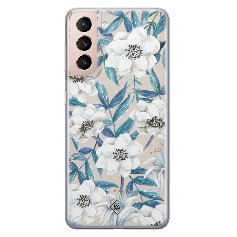 Casimoda Samsung Galaxy S21 Plus siliconen telefoonhoesje - Touch of flowers