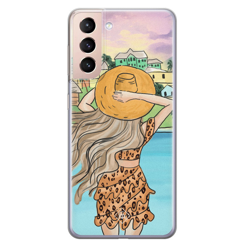 Casimoda Samsung Galaxy S21 Plus siliconen hoesje - Sunset girl