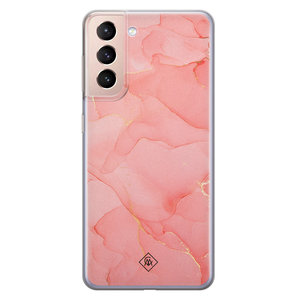 Casimoda Samsung Galaxy S21 Plus siliconen hoesje - Marmer roze