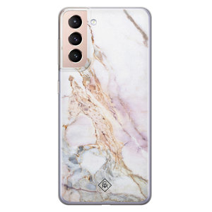 Casimoda Samsung Galaxy S21 Plus siliconen hoesje - Parelmoer marmer