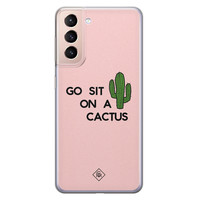 Casimoda Samsung Galaxy S21 Plus siliconen hoesje - Go sit on a cactus