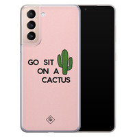 Casimoda Samsung Galaxy S21 Plus siliconen hoesje - Go sit on a cactus