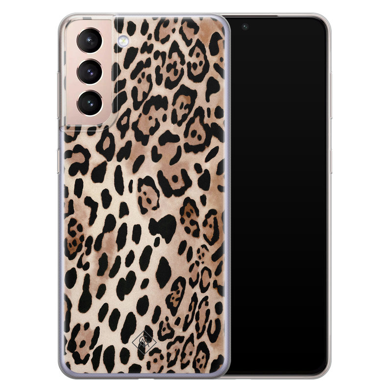 Casimoda Samsung Galaxy S21 Plus siliconen hoesje - Golden wildcat