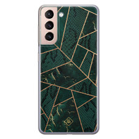 Casimoda Samsung Galaxy S21 Plus siliconen hoesje - Abstract groen