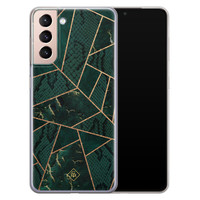 Casimoda Samsung Galaxy S21 Plus siliconen hoesje - Abstract groen