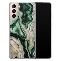 Casimoda Samsung Galaxy S21 Plus siliconen hoesje - Green waves