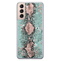 Casimoda Samsung Galaxy S21 Plus siliconen hoesje - Snake pastel