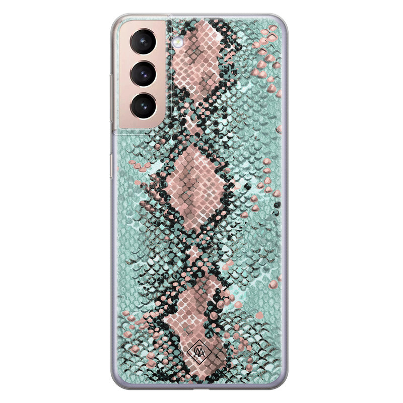 Casimoda Samsung Galaxy S21 Plus siliconen hoesje - Snake pastel