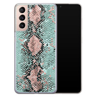 Casimoda Samsung Galaxy S21 Plus siliconen hoesje - Snake pastel