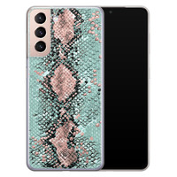 Casimoda Samsung Galaxy S21 Plus siliconen hoesje - Snake pastel