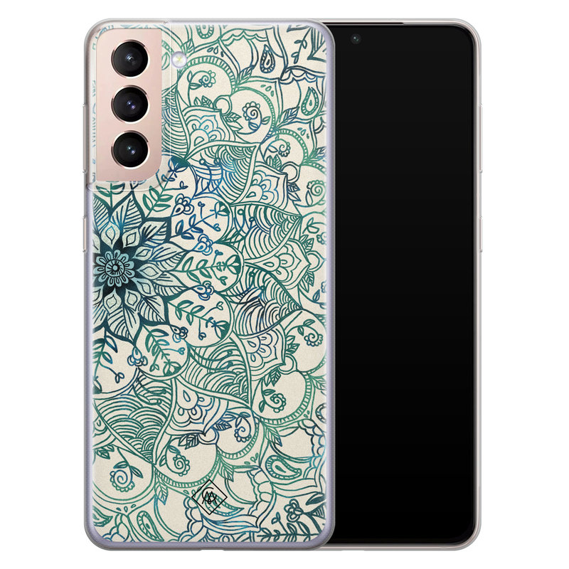 Casimoda Samsung Galaxy S21 Plus siliconen hoesje - Mandala blauw