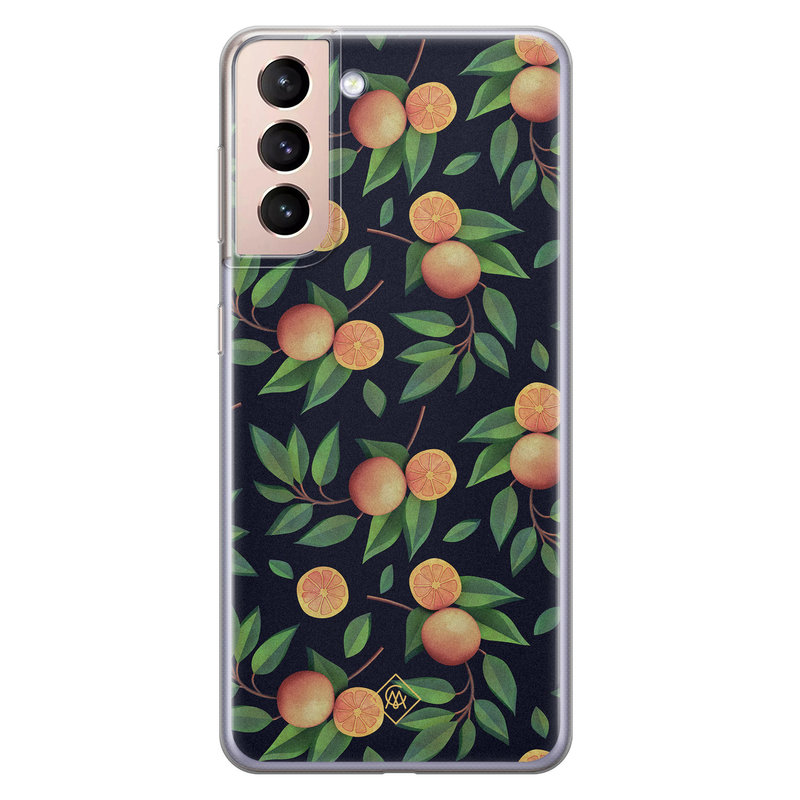 Casimoda Samsung Galaxy S21 Plus siliconen hoesje - Orange lemonade