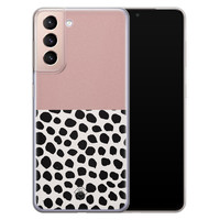 Casimoda Samsung Galaxy S21 Plus siliconen hoesje - Pink dots