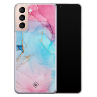 Casimoda Samsung Galaxy S21 Plus siliconen hoesje - Marble colorbomb