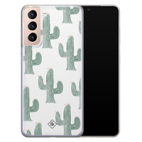 Casimoda Samsung Galaxy S21 Plus siliconen telefoonhoesje - Cactus print