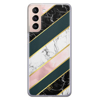 Casimoda Samsung Galaxy S21 Plus siliconen hoesje - Marble stripes