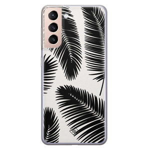 Casimoda Samsung Galaxy S21 Plus siliconen hoesje - Palm leaves silhouette