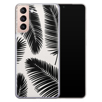 Casimoda Samsung Galaxy S21 Plus siliconen telefoonhoesje - Palm leaves silhouette